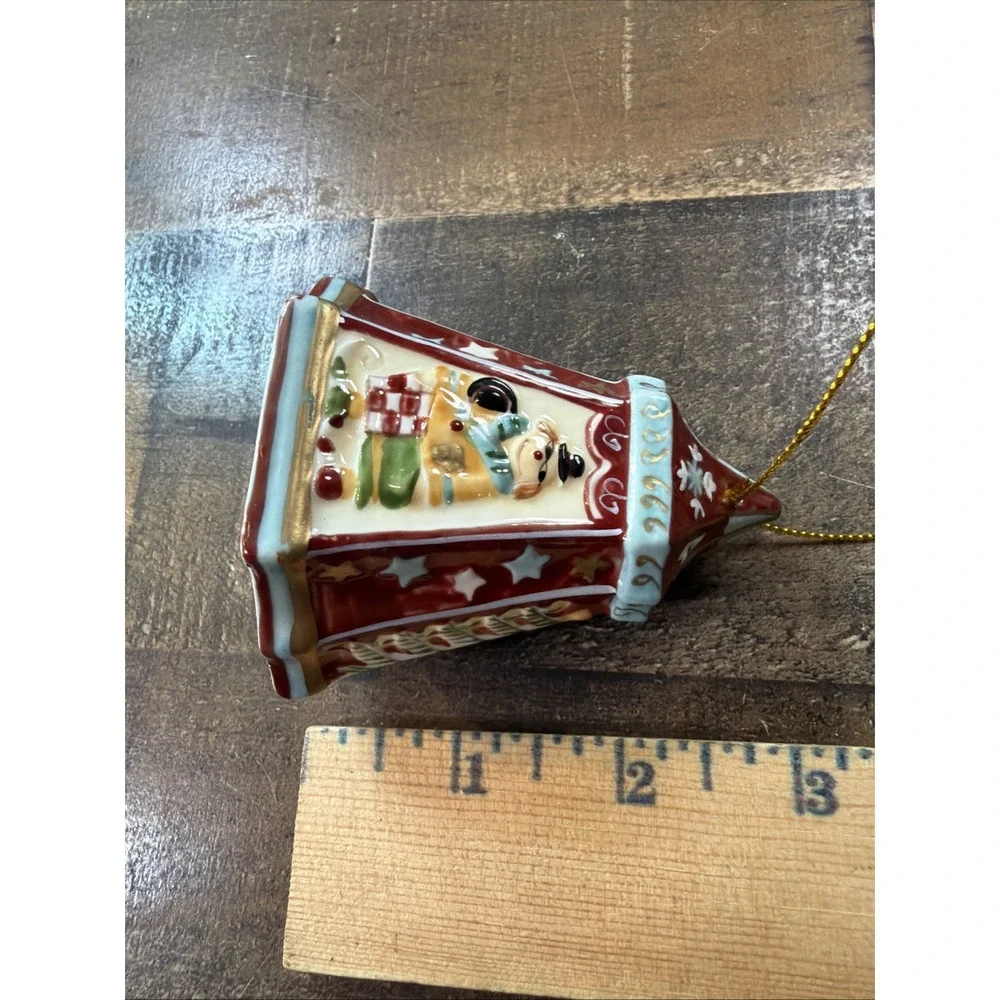 Villeroy & Boch Porcelain Christmas Bell Circus Carousel Clown Ornament 1989 Vtg